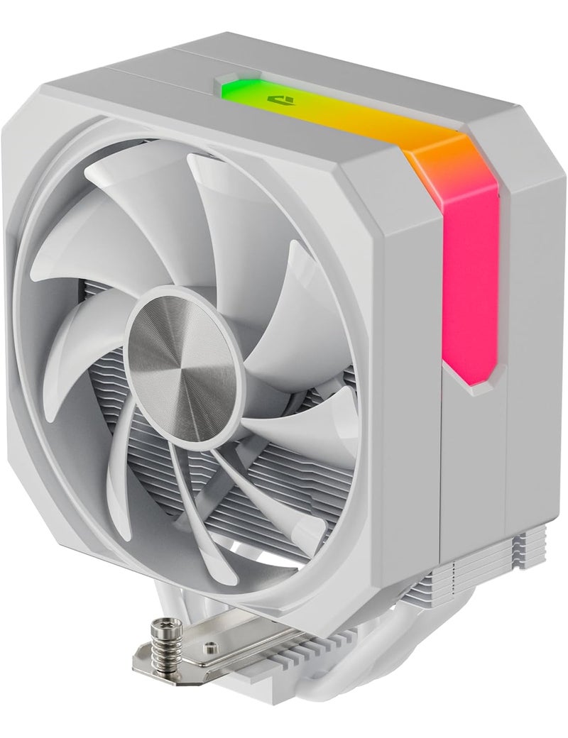 upHere CPU Air Cooler with 4X6mm Heat Pipes,120mm Fan ARGB CPU Cooler 1650rmp,CPU Cooler AMD AM5/AM4/AM3 Series,CPU Air Cooler 6.1’’ Height Compatible with Intel LGA 1851/1700/1851/1155/1156/2011(White) - Image 1